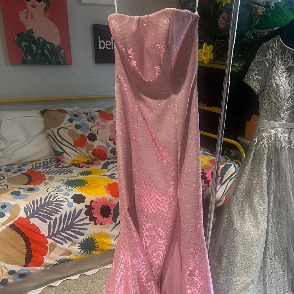 Shimmer pink long gown